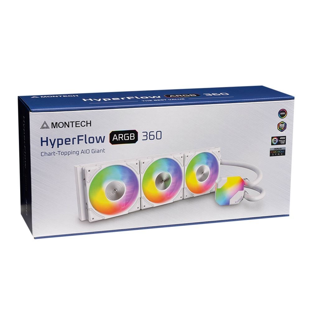 Montech Hyper Flow ARGB 360mm All in One Liquid CPU Cooling Kit - White
