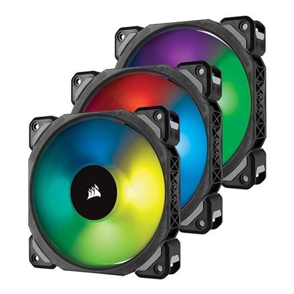 Corsair ML120 Pro RGB Magnetic Bearing 120mm Case Fan with Lighting Node PRO Triple Pack