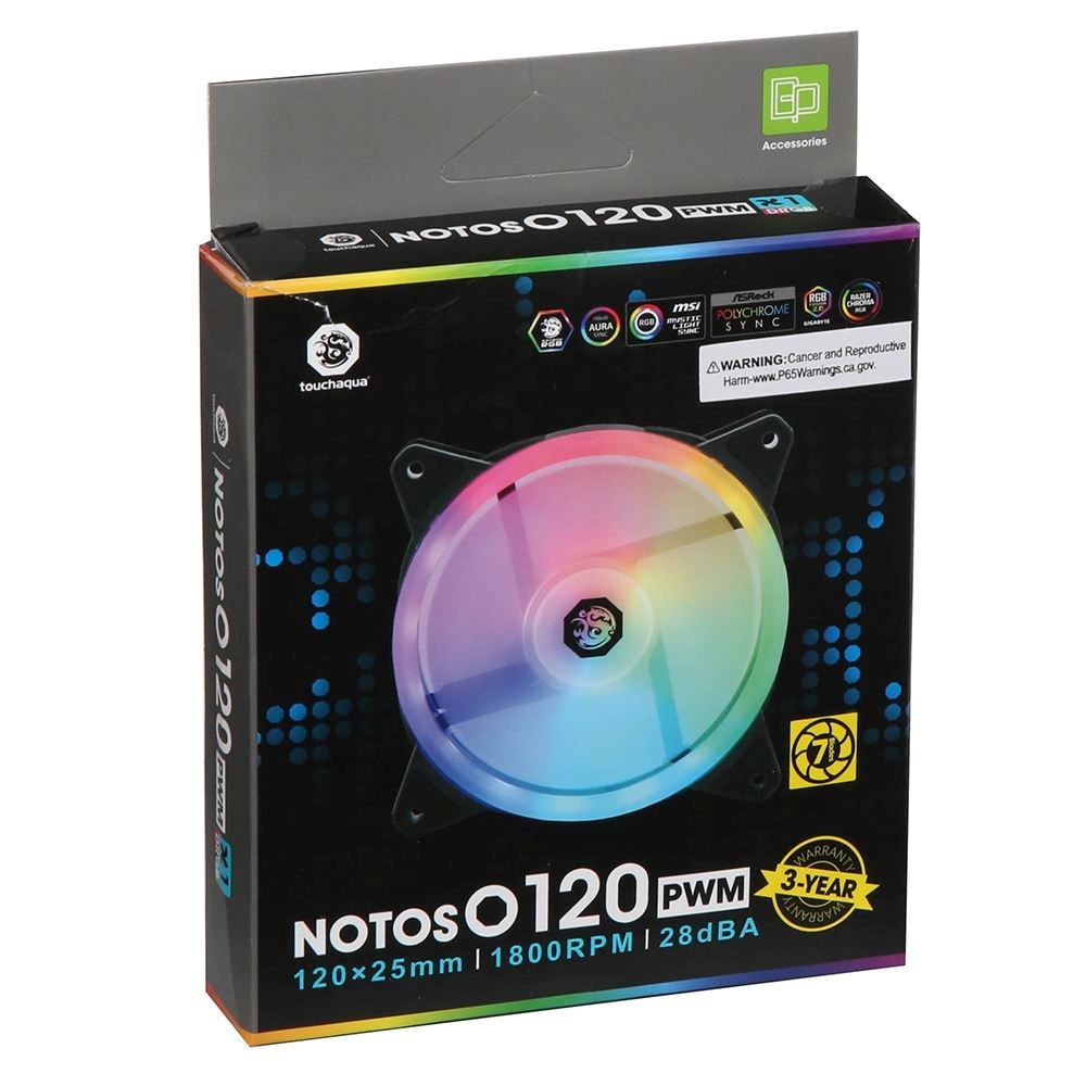  Bitspower Touchaqua Notos O RGB Hydro Bearing 120mm Case Fan