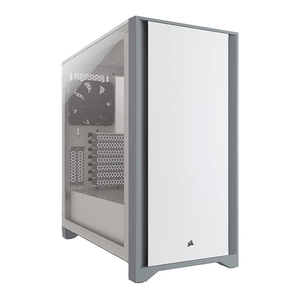 Corsair 4000D Tempered Glass ATX Mid-Tower Computer Case - White