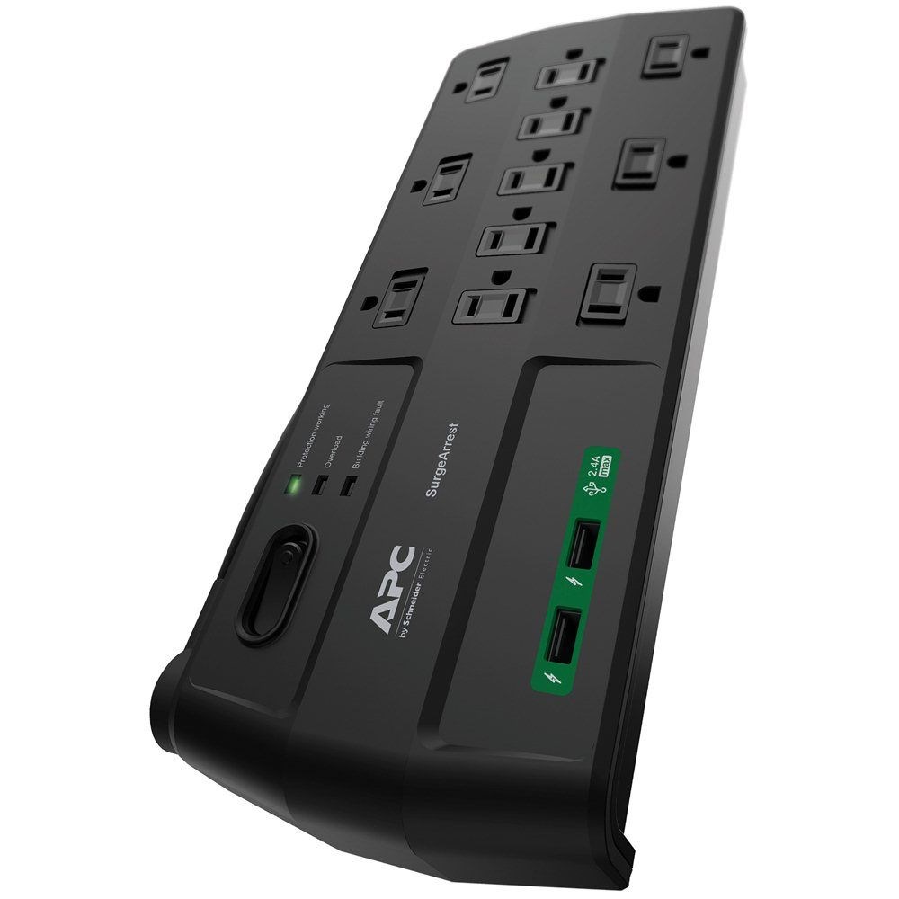 APC SurgeArrest 11 Outlet Surge Protector w/ 2 USB - Black