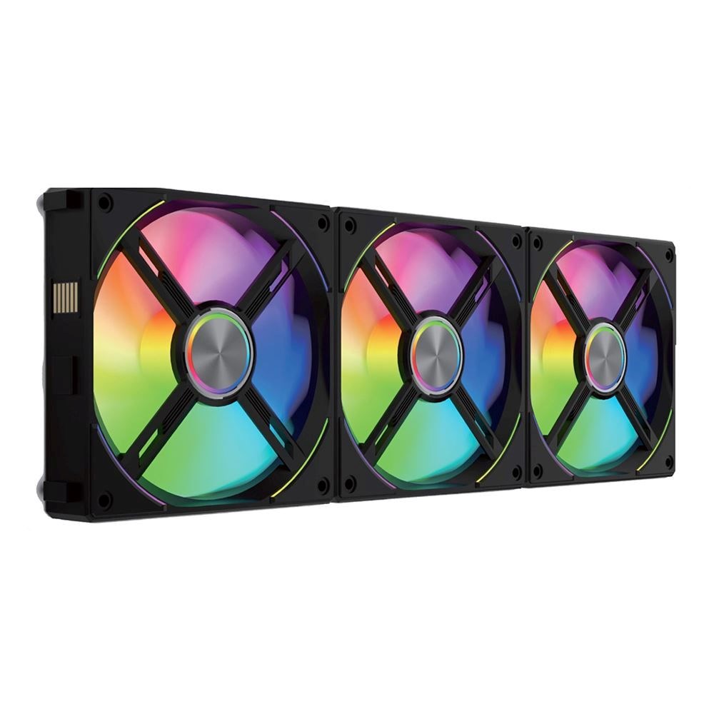 Lian Li UNI AL120 RGB Fluid Dynamic Bearing 120mm Case Fan - Black 3-Pack