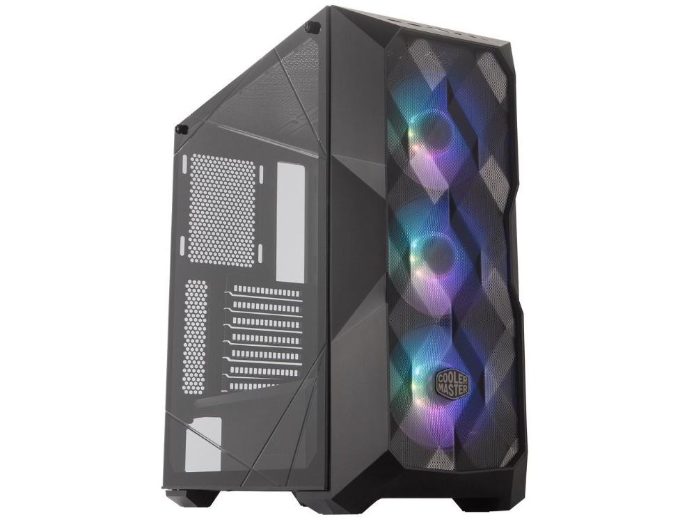 Cooler Master MasterBox TD500 Mesh Airflow ATX Mid-Tower w/ E-ATX Support, Polygonal Mesh Front Panel, Crystalline Tempered Glass & 3 ARGB Fans w/ Controller