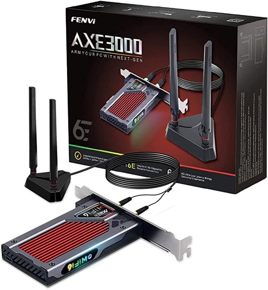 FENVI AX210 WiFi 6E PCI-E WiFi Adapter BT5.2 RGB Gaming 802.11ax ac 160MHz 2.4GHz 5GHz 6GHz Tri-Band 5400Mbps