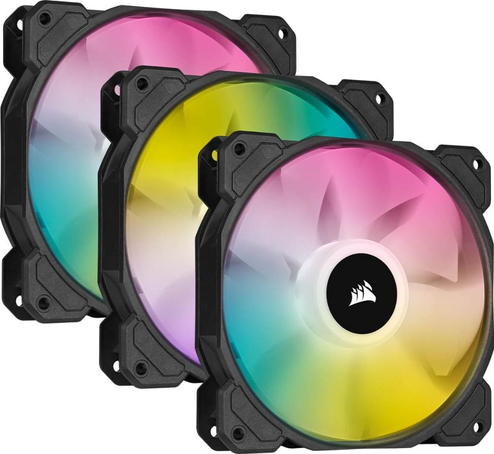 Corsair iCUE SP120 RGB ELITE 47.7 CFM 120 mm Fans 3-Pack