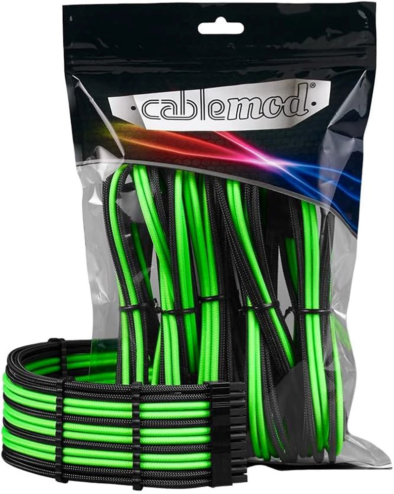  CableMod High Power 12v neon green custom cable extension kit