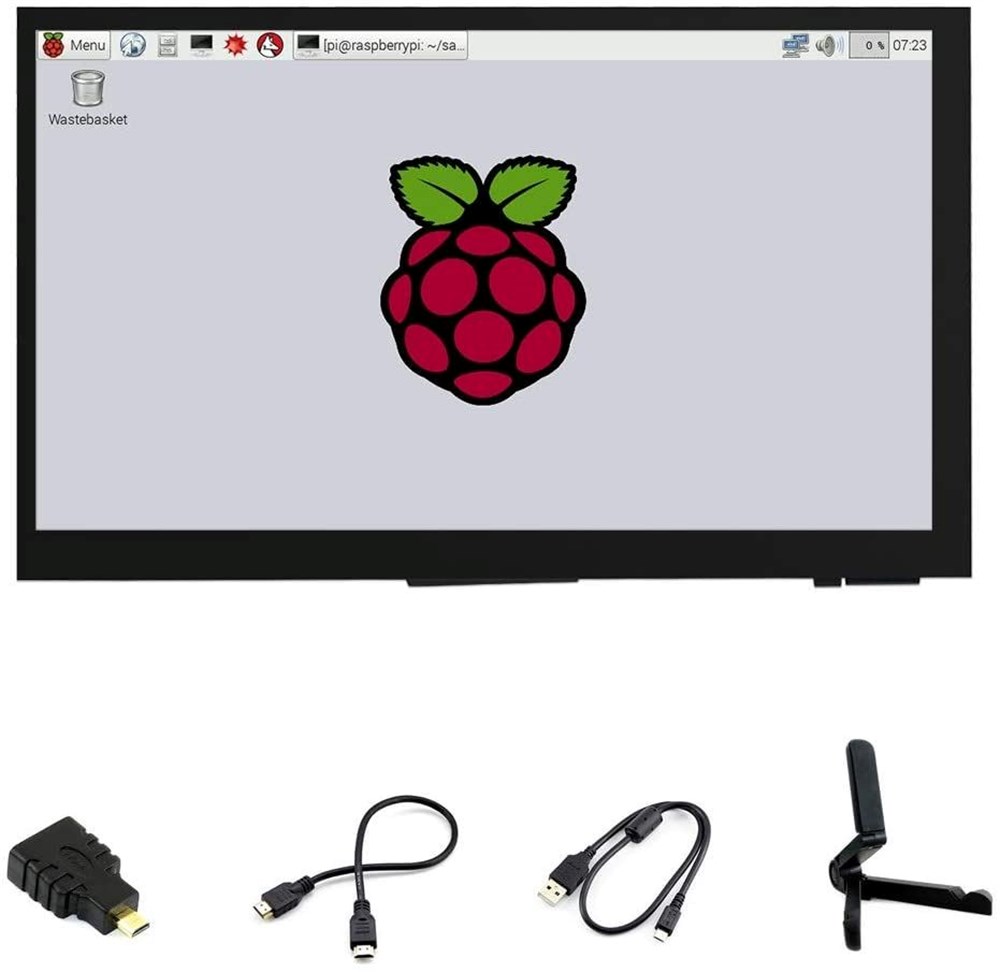  Ingcool 7 inch HDMI LCD 1024x600 Resolution Capacitive Touch Screen IPS Display Module Compatible with Raspberry Pi 4 3 2 1 B B+ A+, PC, Supports Windows 10/8.1/8 / 7