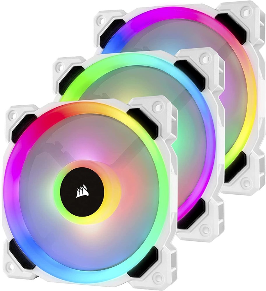  LL120 RGB 120mm Dual Light Loop White RGB LED PWM Fan — Triple Pack with Lighting Node PRO