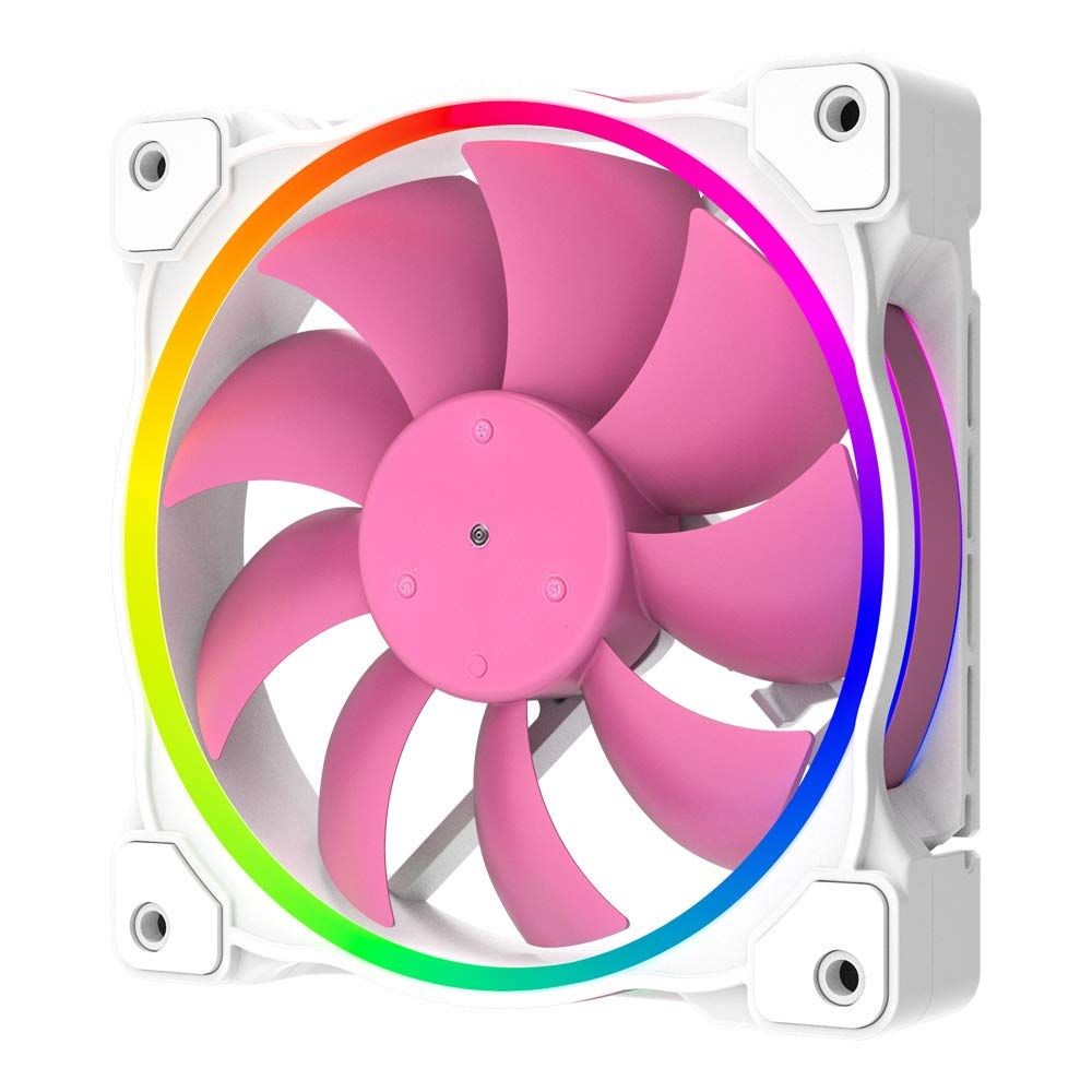  ID-COOLING ZF-12025-PINK Case Fan 120mm 5V 3 PIN Addressable RGB Cooling Fan MB Sync, 4 PIN PWM Speed