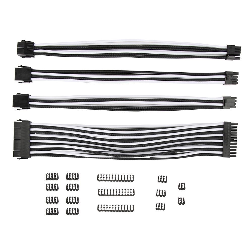  Inland White/Black PSU Cable Extensions