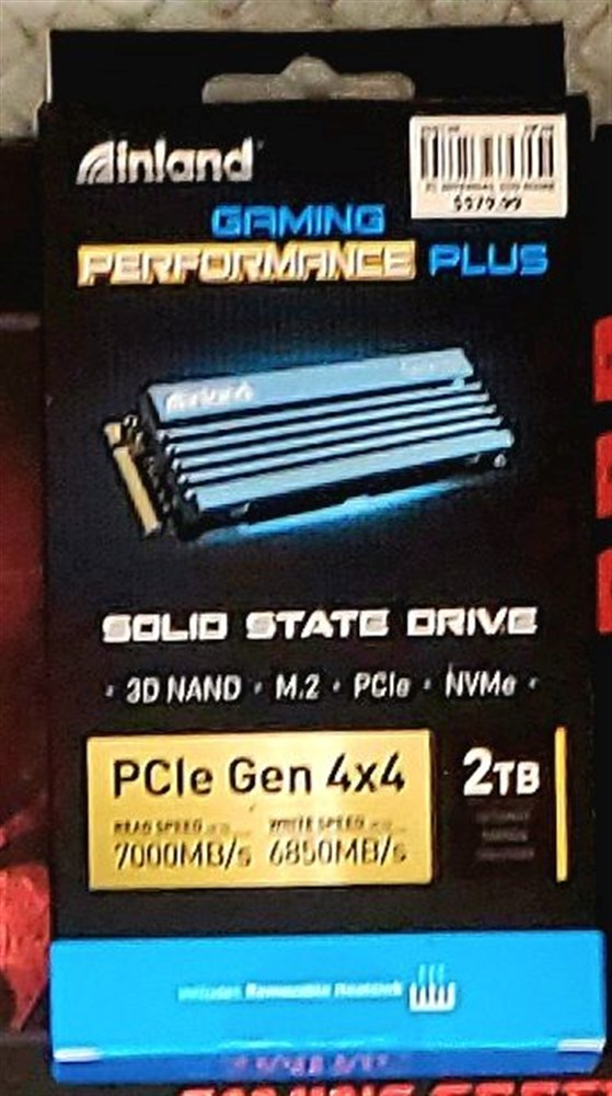  Inland Gaming Performance Plus 2TB SSD 3D TLC NAND PCIe NVMe Gen 4 x 4 M.2 2280 Heatsink Compatible with PS5 Internal Solid State Drive