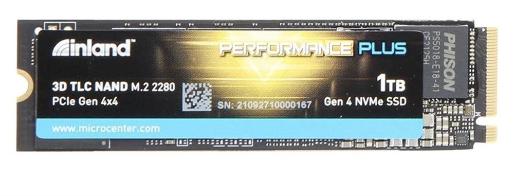 Inland Performance Plus 1TB 3D TLC NAND PCIe Gen 4 x4 NVMe M.2 Internal SSD
