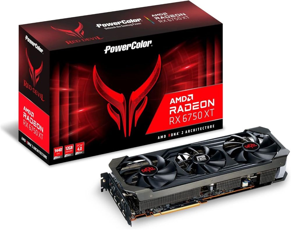  PowerColor Red Devil AMD Radeon RX 6750 XT Graphics Card with 12GB GDDR6 Memory 