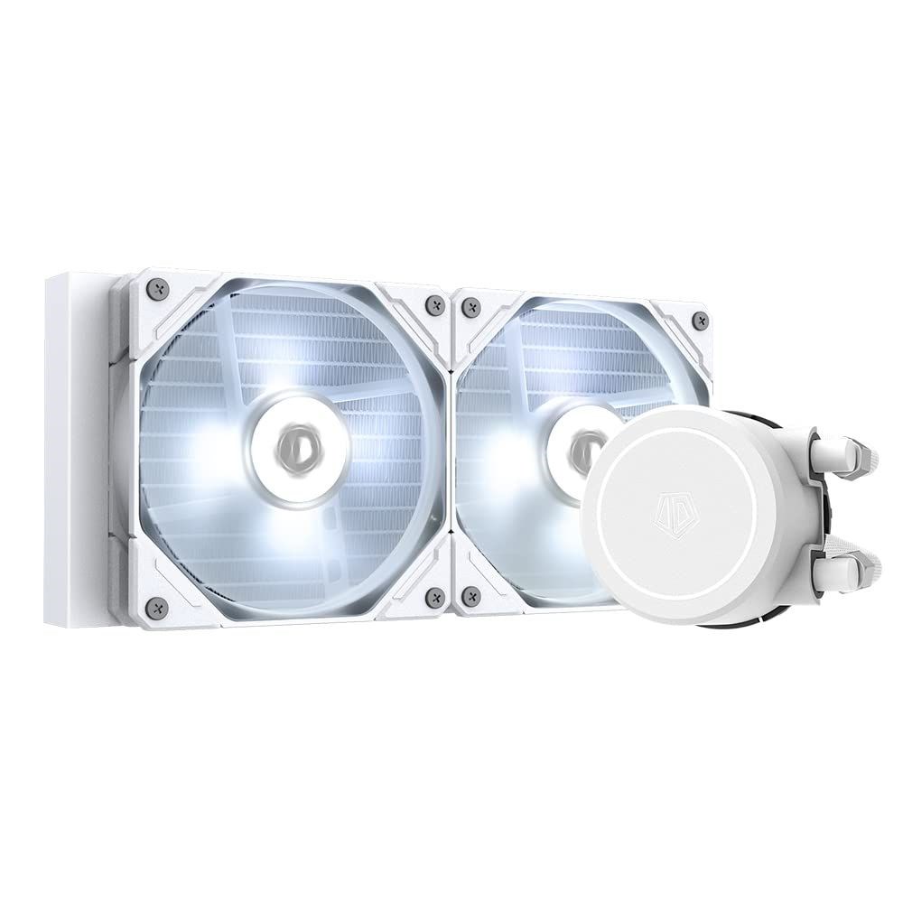 ID-COOLING FROSTFLOW X 240 Snow CPU Water Cooler LGA1700 Compatible AIO Cooler 240mm CPU Liquid Cooler White LED 2x120mm PWM Fans