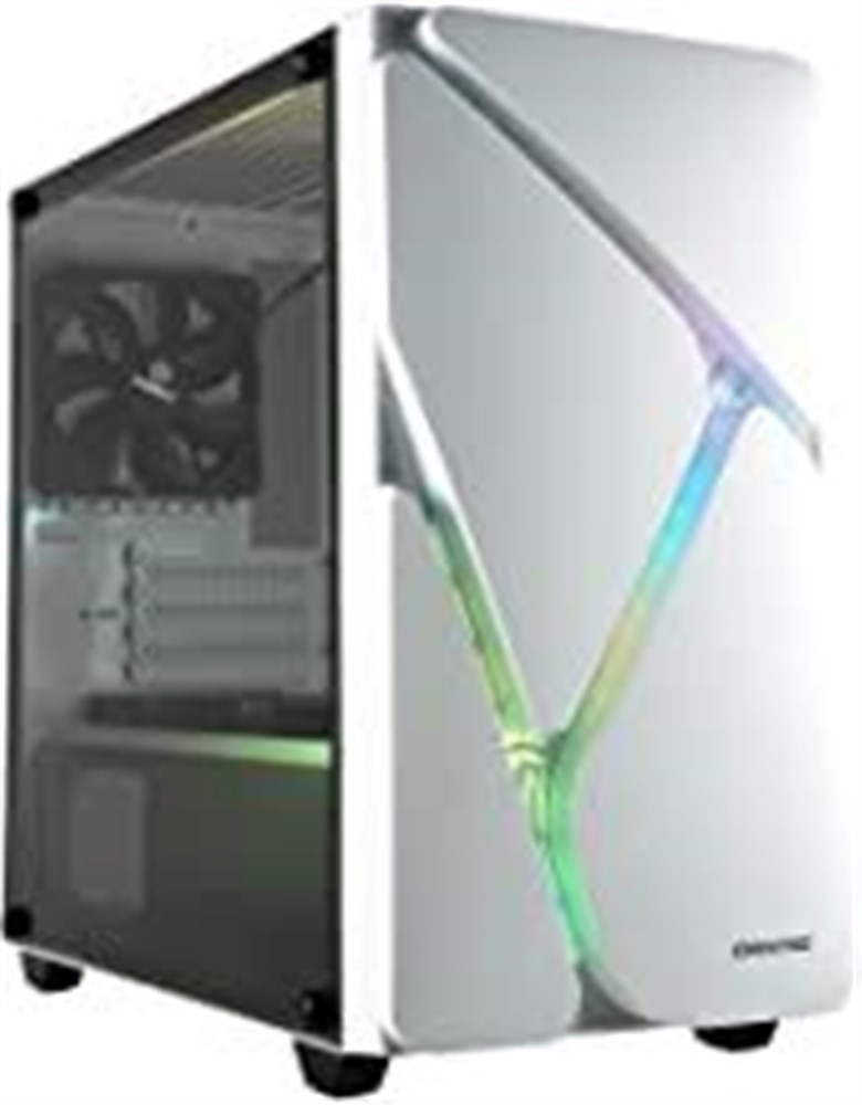  Enermax MarbleShell MS20 ARGB - Compact Micro-ATX Mini Tower PC Gaming Case with Dual ARGB Fans (3 Pre-Installed Fans) and Tempered Glass Side Panel - White