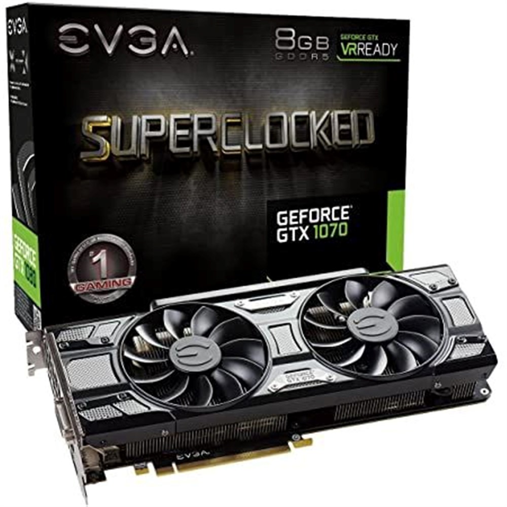 EVGA NVIDIA GeForce GTX 1070 SC Gaming Black Edition Dual-Fan 8GB GDDR5 PCIe 3.0 Graphics Card