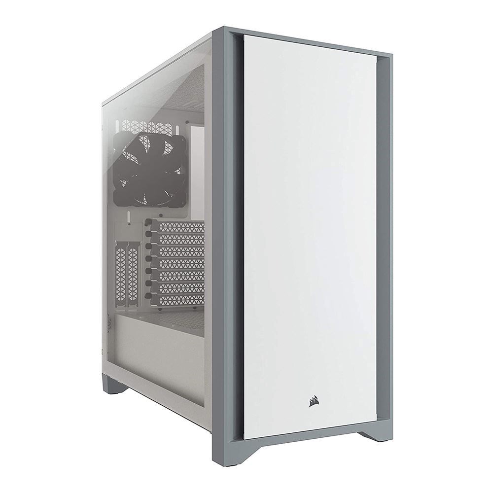 Corsair 4000D Tempered Glass ATX Mid-Tower Computer Case - White