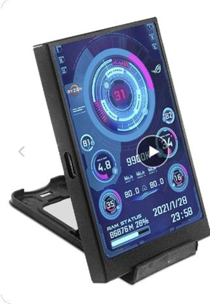 3.5 / 5 Inch IPS Type-C Secondary Screen Mini Computer USB Display CPU GPU RAM HDD Monitor with Holder Metal Case No Use AIDA64